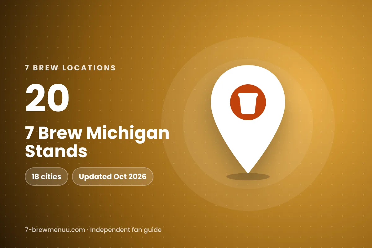 7 Brew Michigan locations map pin graphic with stand count