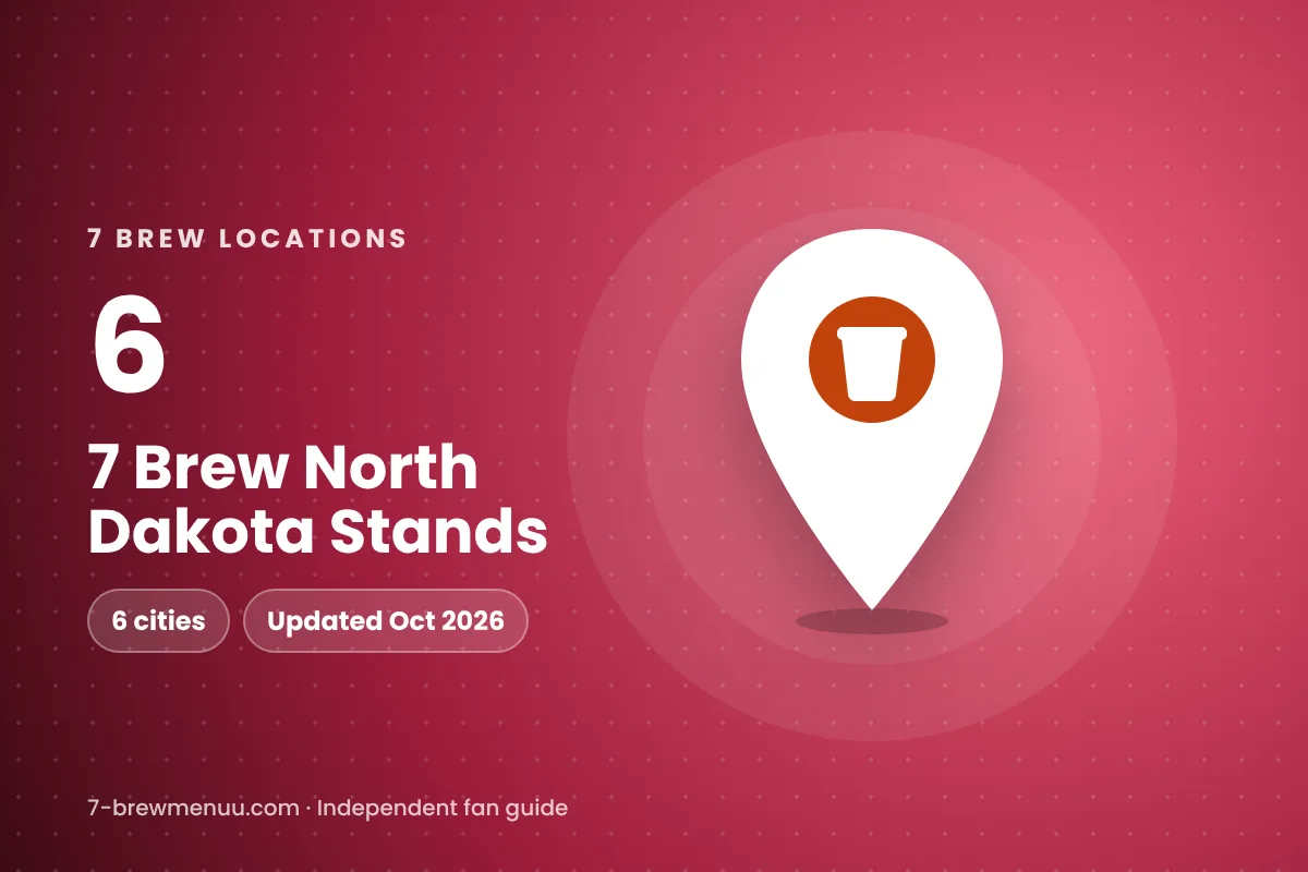 7 Brew North Dakota locations map pin graphic with stand count