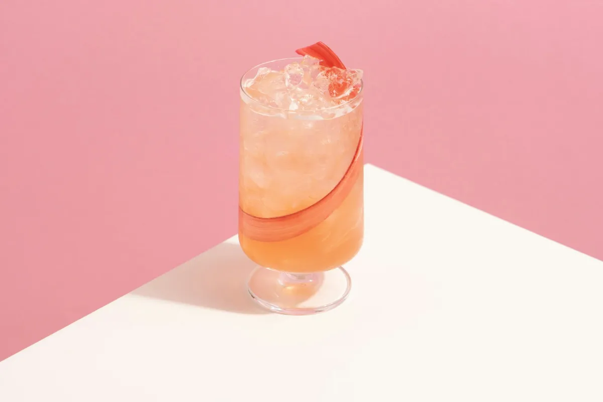 Homemade pink drink in a glass