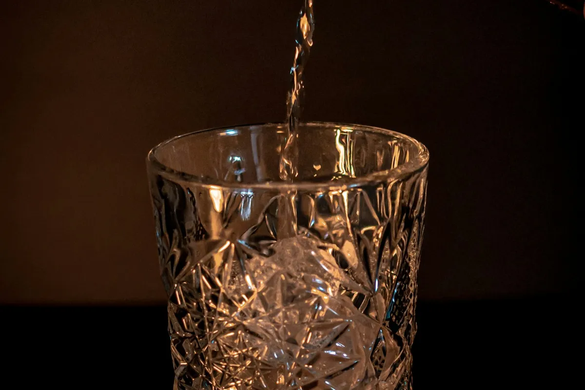 Homemade fruity drink in a glass