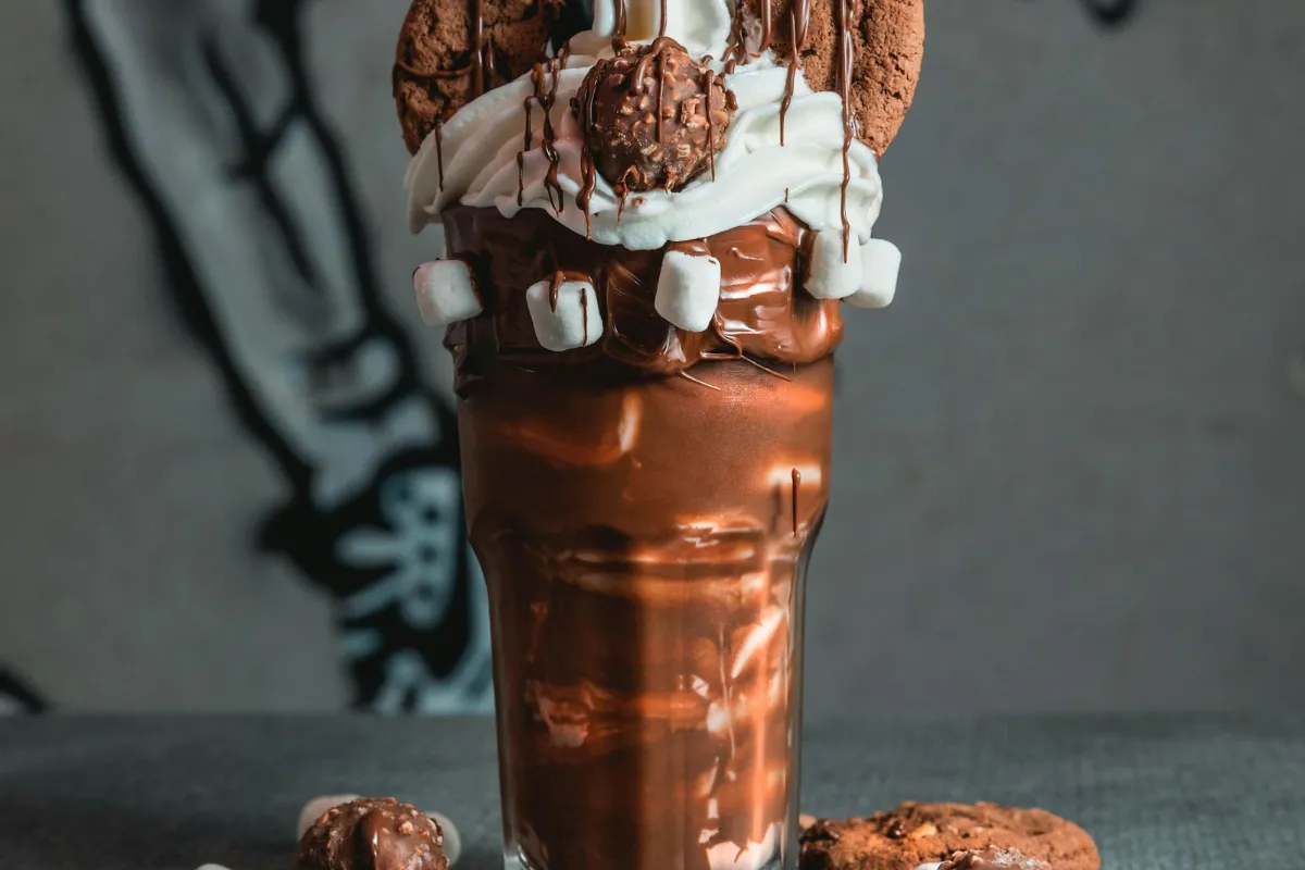 Homemade chocolate milkshake