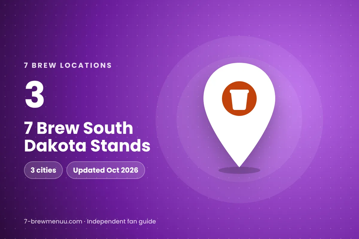 7 Brew South Dakota locations map pin graphic with stand count